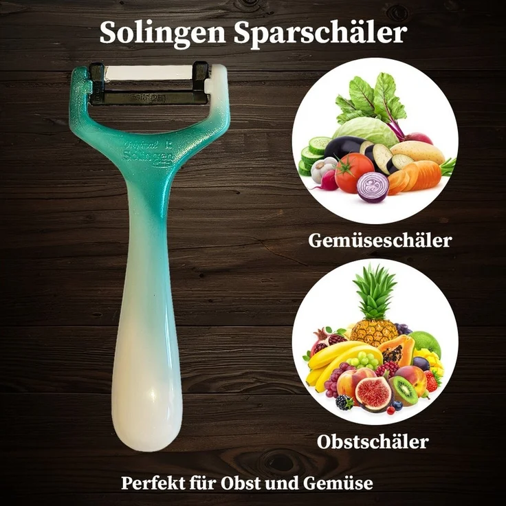 SMI Sparschäler SMI Sparschäler Solingen Gemüseschäler für Küche Kartoffelschäler, (2-tlg), Grün-Weiß – Bild 3