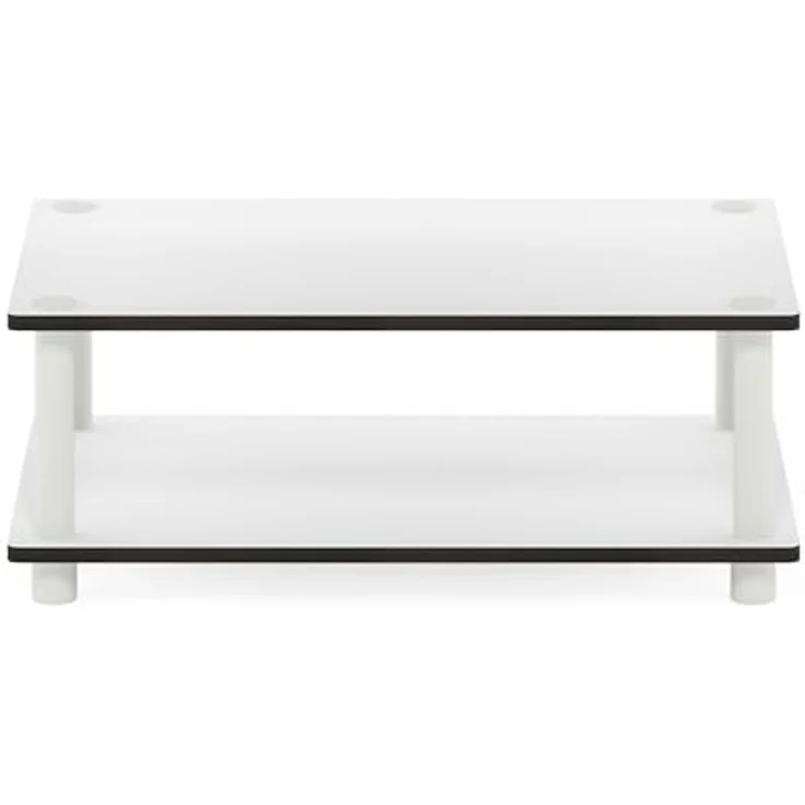 Furinno JUST Couchtisch, 2-stufiger Moderner Couchtisch Mit Offenem Regalboden, Beistelltisch Mit Werkzeugloser Montage, Für Wohnzimmer, Schlafzimmer, Homeoffice, Reinweiß – Bild 5