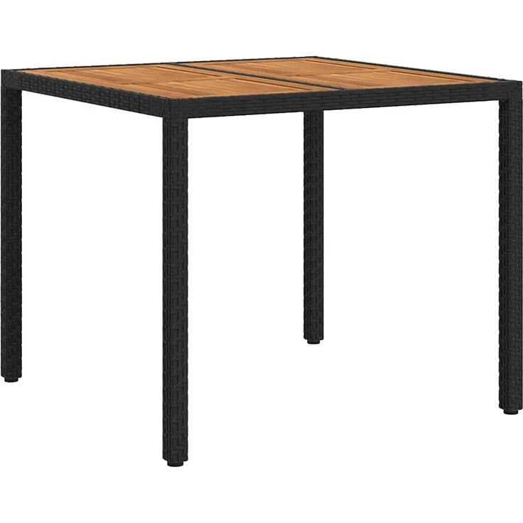 vidaXL Gartentisch Schwarz 90 x 90 x 75 cm Poly-Rattan 362537 – Bild 5