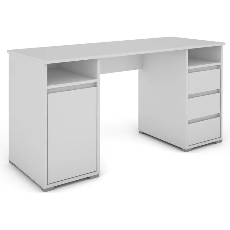 Schreibtisch >LOBO< in Weiß 138 x 75 x 55 cm (BxHxT) – Bild 1