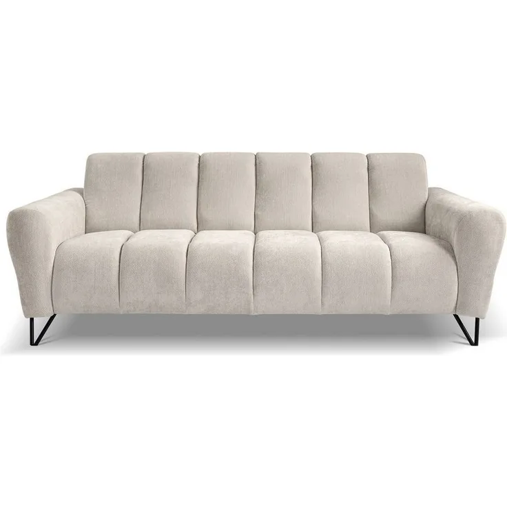 Beautysofa Sofa mit Metallbeine in schwarzer VOLARE, 3-Sitzer, viele Farbvarianten, ohne Schlaffunktion