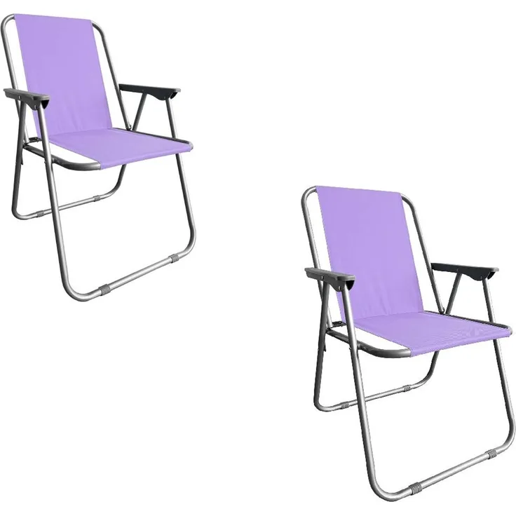 Campingstuhl Anglersessel Gartenstuhl Sessel mit Armlehne violett 2er Set