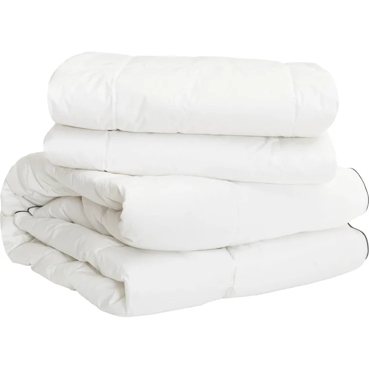 vidaXL Bettwäsche-Set Weiß 155x200 cm Baumwolle, Bambus, Polyester 3431522 – Bild 4