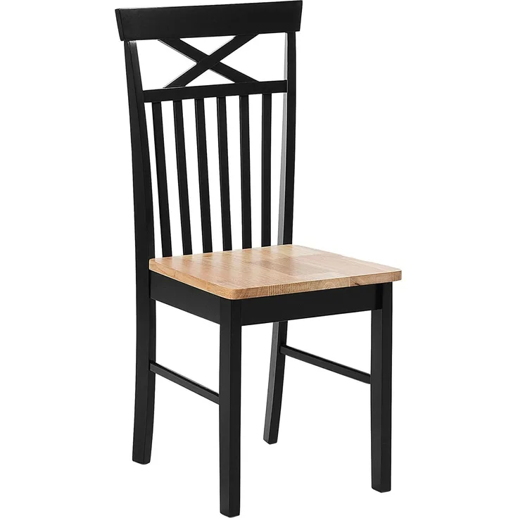 Esszimmerstuhl 2er Set Schwarz/Braun Landhausstil