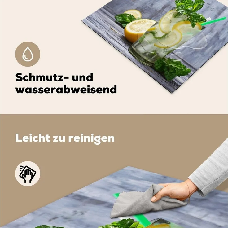 MuchoWow Herd-Abdeckplatte Cocktail - Früchte - Kräuter, Vinyl, (1 tlg), Abdeckplatte für Ceranfeld, Herd Inductionsmatte, 57.6x51.6 cm – Bild 4