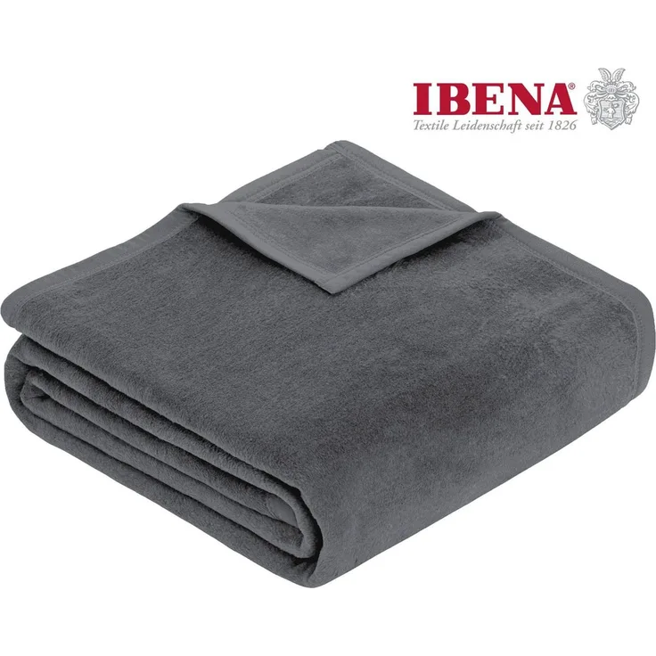 Ibena Porto XXL Tagesdecke warm & waschbar, Baumwollmischung, Grau, 220x240 cm