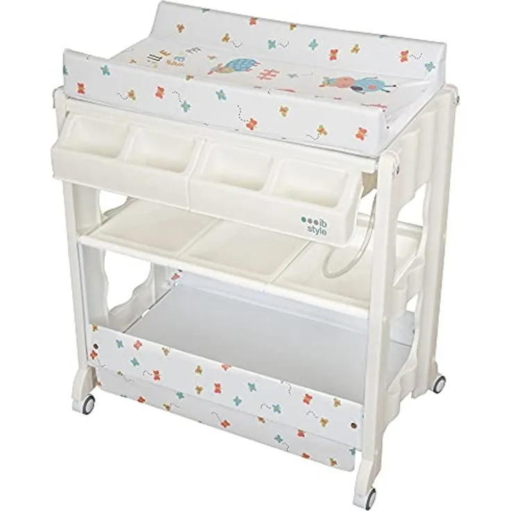 ib style® ISA Bade- Wickelkombination | Mobiler Wickeltisch | Rollbar | versch. Designs | MY LITTLE FARM COLOR