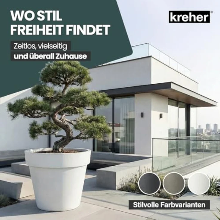 Kreher Pflanzkübel Rollbarer XXL Pflanzkübel "LIKE" Ø 79 cm in verschiedenen Farben (2 St) – Bild 4