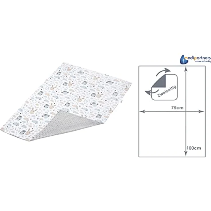 Medi Partners Babydecke Baby Decke Neugeborenen - Kuscheldecke Geschenk Babydecken 75x100cm für Kleinkinder Mädchen Krabbeldecke Kinderbett Kinderwagen 100% Baumwolle (Lichtung mit grauem Minky) – Bild 4