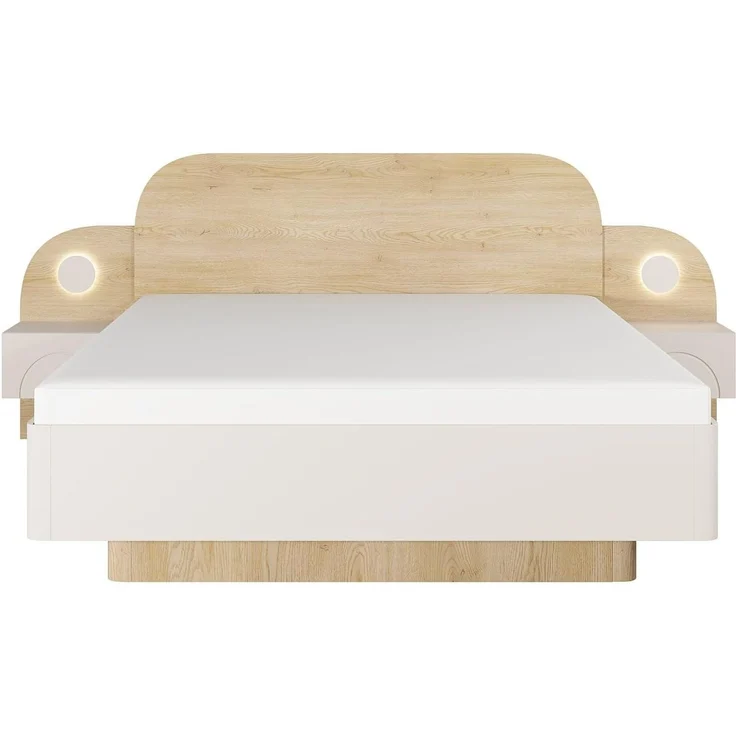 Vente-unique - DARTAGNO Bett Holz, Platte Beige - B 210 cm x H 105,5 cm x L 243,6 cm – Bild 6
