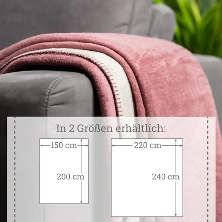 Wohndecke Moon Kuscheldecke Doubleface Baumwollmix ca 220x240 cm gekettelter Rand, MOON Heimtextilien, Kuscheldecke – Bild 4