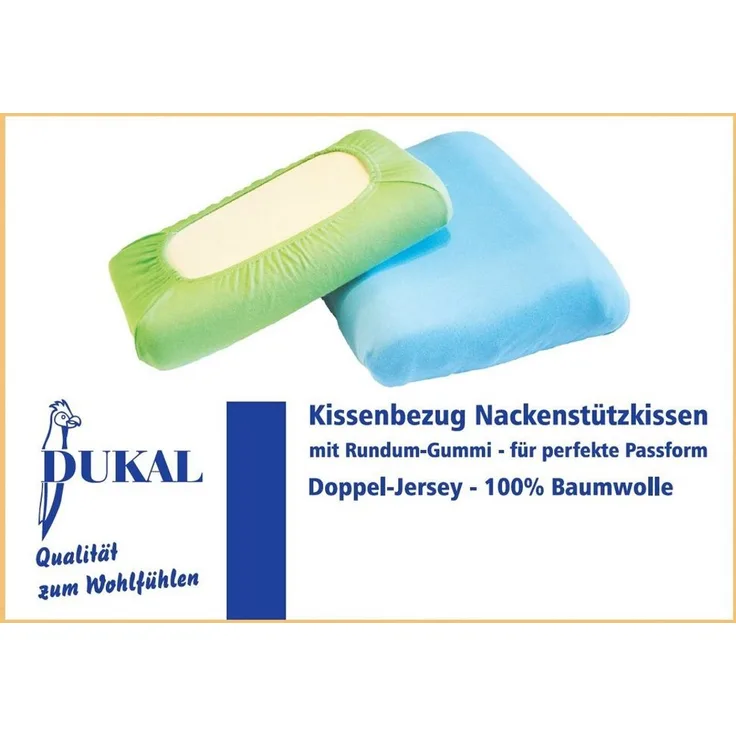DUKAL Kissenbezüge Nackenstützkissen, aus hochwertigem DOPPEL-Jersey, (1 Stück), 30x50 - 35x50 cm, 100% Baumwolle, mit Spannumrandung, Made in Germany