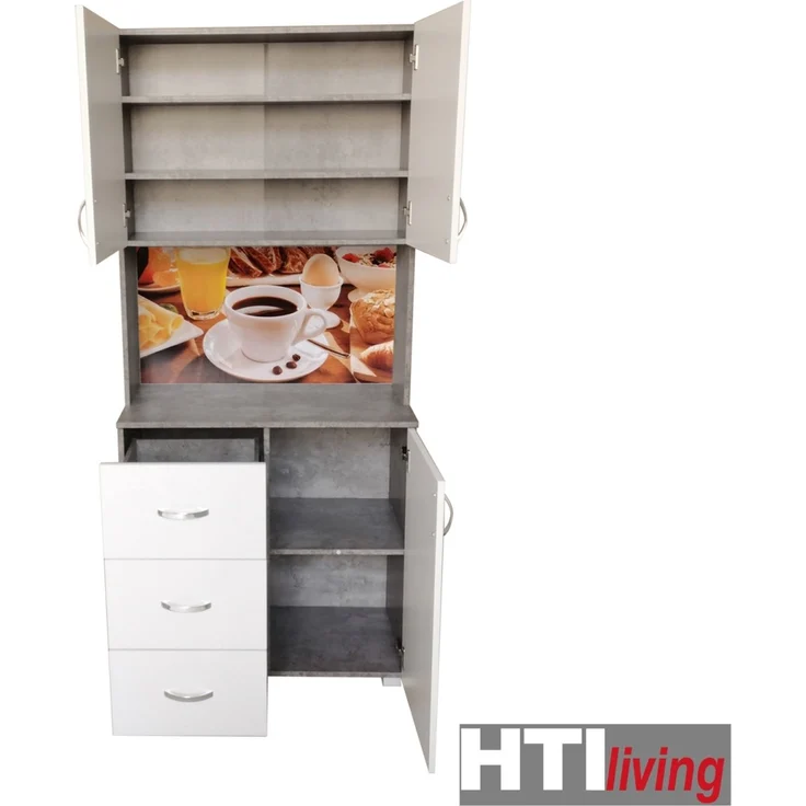 HTI-Living Blanca Bistro Küchenschrank Weiß/Beton – Bild 2