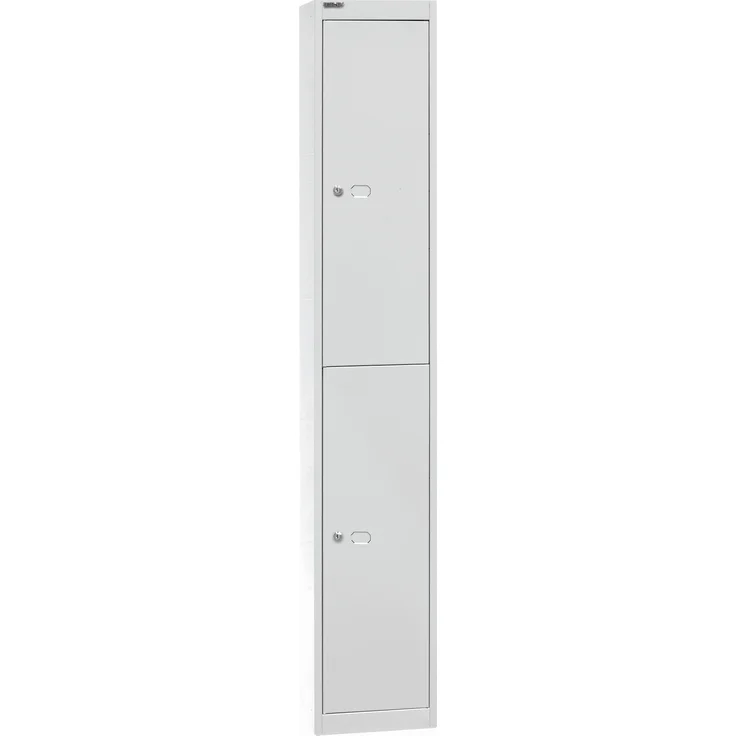 Bisley Garderobenschrank Office, 1 Abteil, 2 Fächer, T 305 mm, Farbe lichtgrau – Bild 2