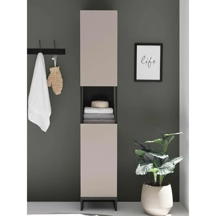 moebel-dich-auf Hochschrank VENEZIA (schmaler Badezimmer Wandschrank in kaschmir 30 cm breit) – Bild 5