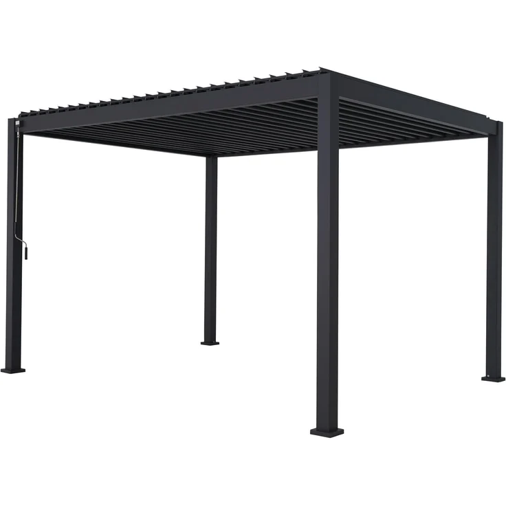 LECO Lamellenpergola DELUXE, Aluminium-Lamellen und Aluminium-Profile anthrazit, 4x3 m – Bild 2
