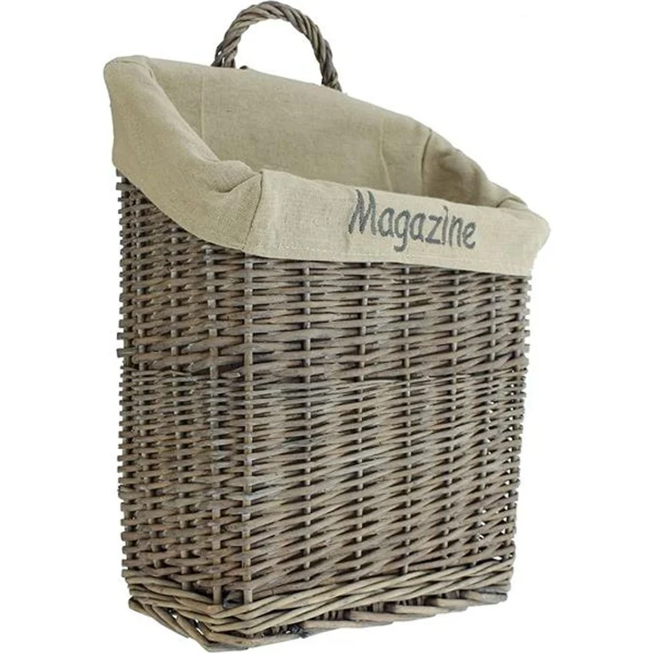 Zeitungskorb "Magazine" aus Weide geflochten, grau, Zeitschrifenkorb, Aufbewahrungskorb für Zeitschriften, Magazinkorb – Bild 5