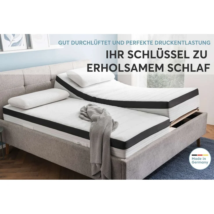 Kaltschaummatratze STRUKTURA-MED GEL, RAVENSBERGER Matratzen, 25 cm hoch, Ergonomisch, 3 Liegeelemente, 7 Zonen, Made in Germany, Tencelbezug – Bild 2