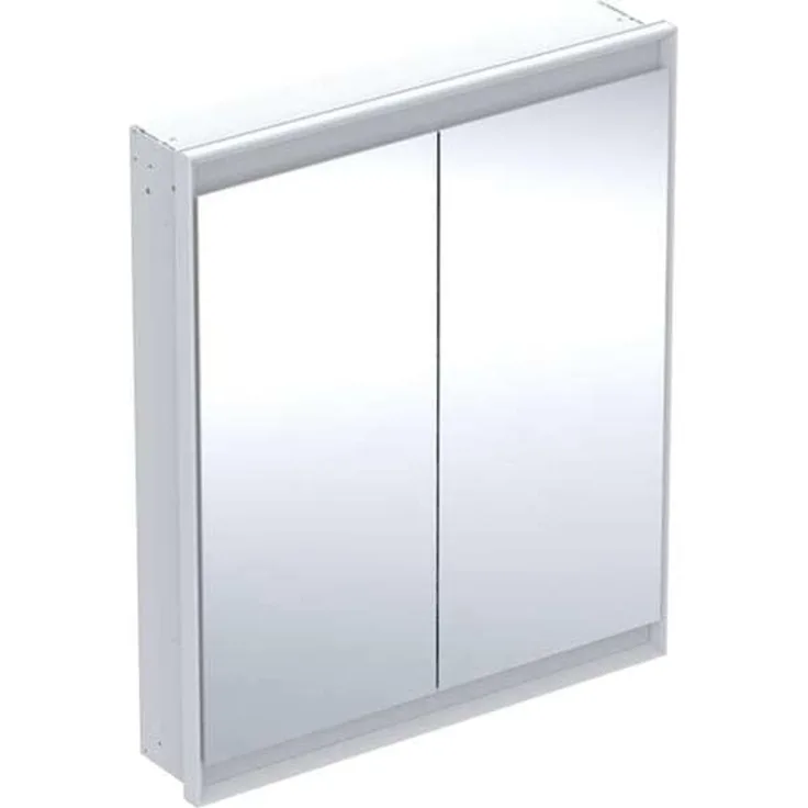 Geberit ONE Spiegelschrank mit ComfortLight, 2 Türen, Unterputzmontage, 75 x 90 x 15 cm, 505.802.00, Farbe: weiss / Aluminium pulverbeschichtet - 505.802.00.2