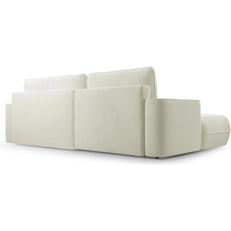 Selsey 'Fuerro' Ecksofa mit Schlaffunktion, Bettkasten, Ottomane rechts, Strukturstoff wasserabweisend, Weiß – Bild 7