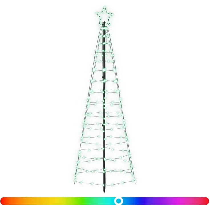 vidaXL LED-Weihnachtsbaum EKENAS 250 cm 300 LEDs Mehrfarbig Stahl 42050819 – Bild 3