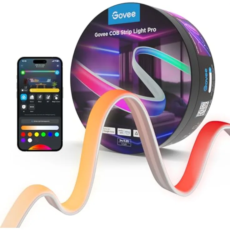 Govee COB Strip Light Pro 3m, Smart LED Strip RGBIC, Musik Sync, für Party, Schlafzimmer
