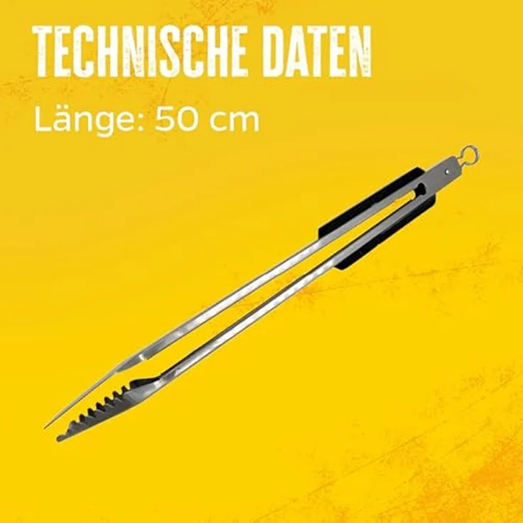 Grillfürst Grillzange Grillfürst Premium Edelstahl Grillzange mit Spatelkopf – Bild 4