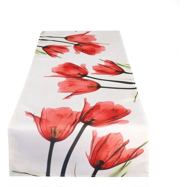 Delindo Lifestyle Tischläufer Tulpen, modern bedruckte Motiv Tischdecke für Frühling und Sommer, 40x140 cm