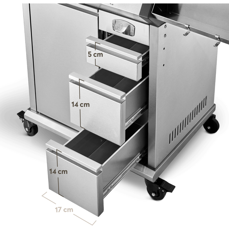 BURNHARD® 3-Brenner Gasgrill Edelstahl inkl. Heckbrenner, mit Edelstahl Grillrost & inkl. stabiler Abdeckhaube, Seitenkochfeld mit Infrarot Keramikbrenner - EARL - Silber - #946622 – Bild 4