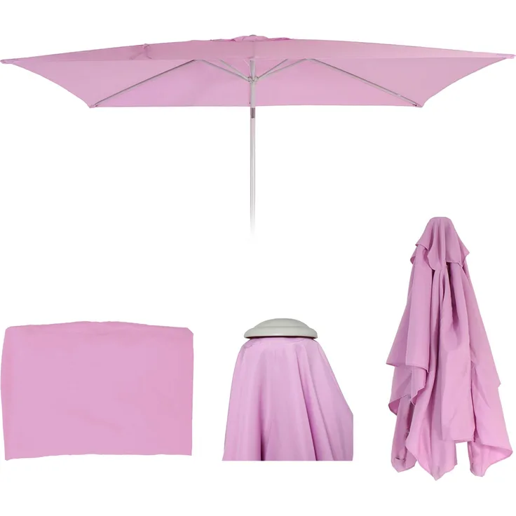 Ersatz-Bezug für Sonnenschirm N23, Sonnenschirmbezug Ersatzbezug, 2x3m rechteckig Stoff/Textil 4,5kg UV 50+ ~ flieder