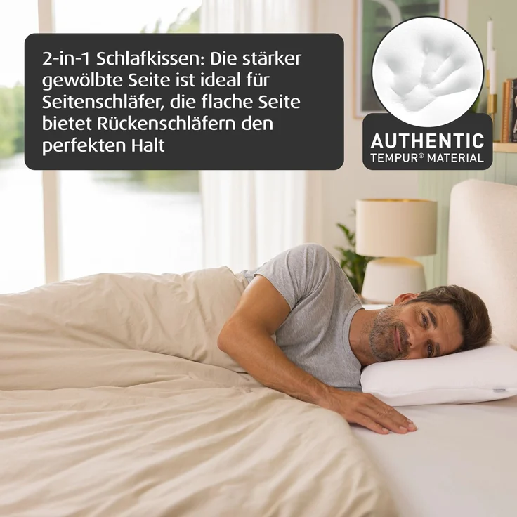 TEMPUR® Symphony ergonomisches Memory Foam Schlafkissen in S(63 x 43 x 14 cm) – Bild 3