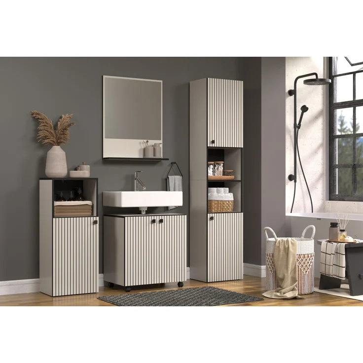 Waschbeckenunterschrank Bliss in grau 60 cm – Bild 5