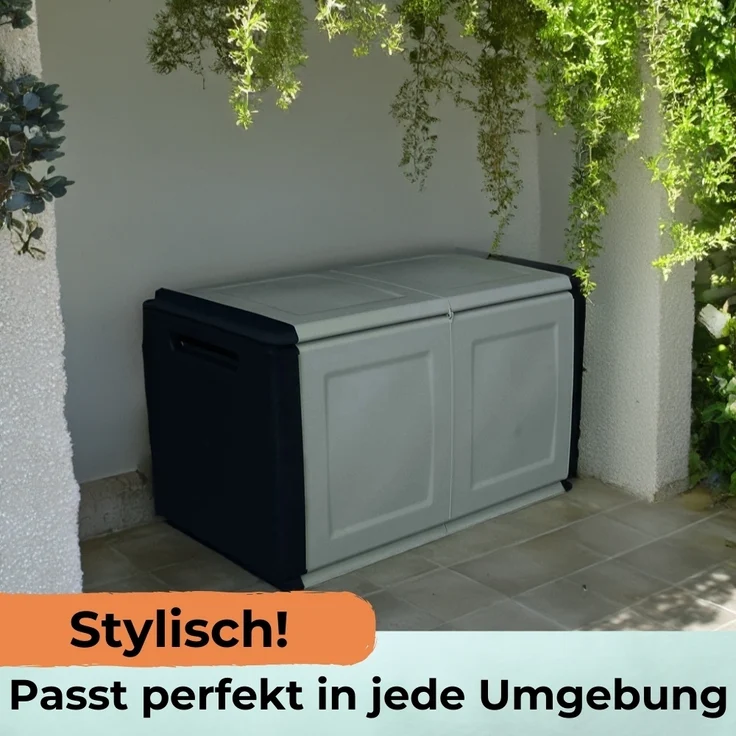 GarPet Gartenbox Gartenbox Aufbewahrungsbox 290 L Wetterfest Garten Kissenbox XXL – Bild 4