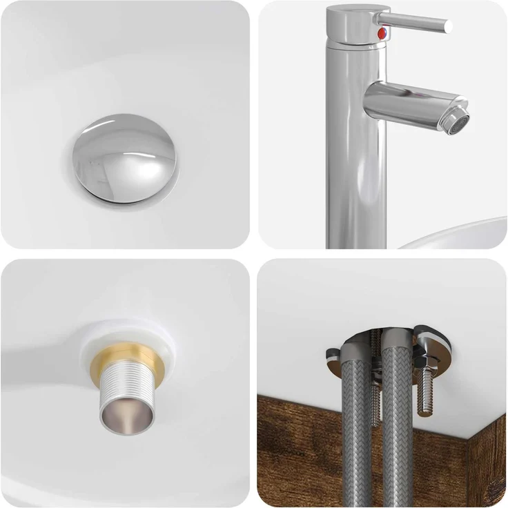 vidaXL Badezimmerschrank-Set 2 stk. Geräucherte Eiche 3404109 – Bild 8