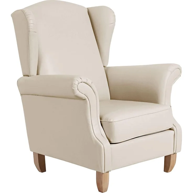 Ohrensessel Katria Bezug Kunstleder Buche natur / beige 22850