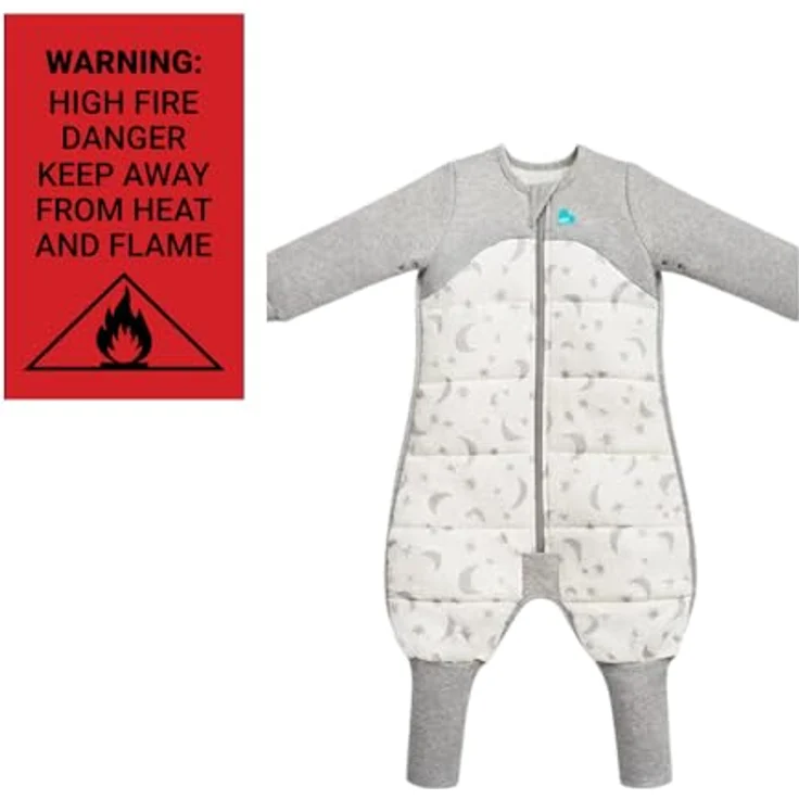 Love To Dream Schlafsack mit Füßen, 12-24 Monate, integrierte Steppdecke für kühle Temperaturen (16-20°C), statt Bettdecke, Schlafanzug Baby Winter, Babyschlafsack, Weiß – Bild 6