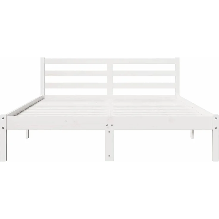 vidaXL Bettrahmen Weiß 225,5 x 165,5 x 69,5 cm Massivholz Kiefer 869783 – Bild 5