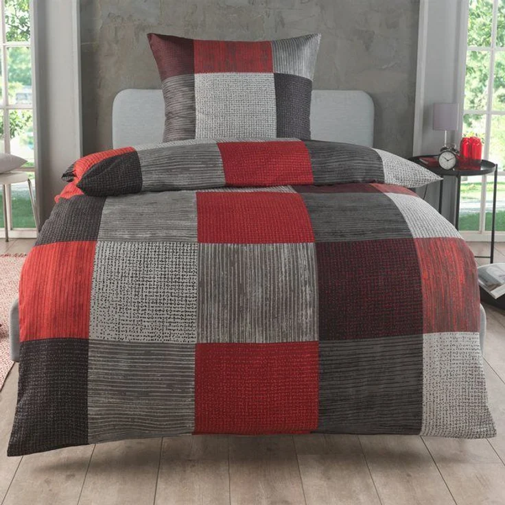 Malika Bettwäsche 155x220 + 80x80 cm atmungsaktiver Bettbezug, moderne Designs, Mikrofaser, 2 teilig, Für Allergiker geeignet, pflegeleicht, angenehm weicher Stoff – Bild 4