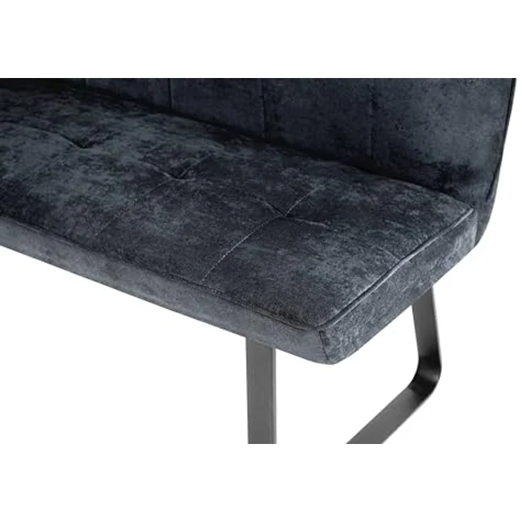 byLIVING Bank Talea / Moderne Sitzbank mit einem Webstoff-Bezug in hellgrau / Metall Gestell schwarz pulverbeschichtet / Bank mit Rückenlehne / B 160, H 92, T 59 cm – Bild 6