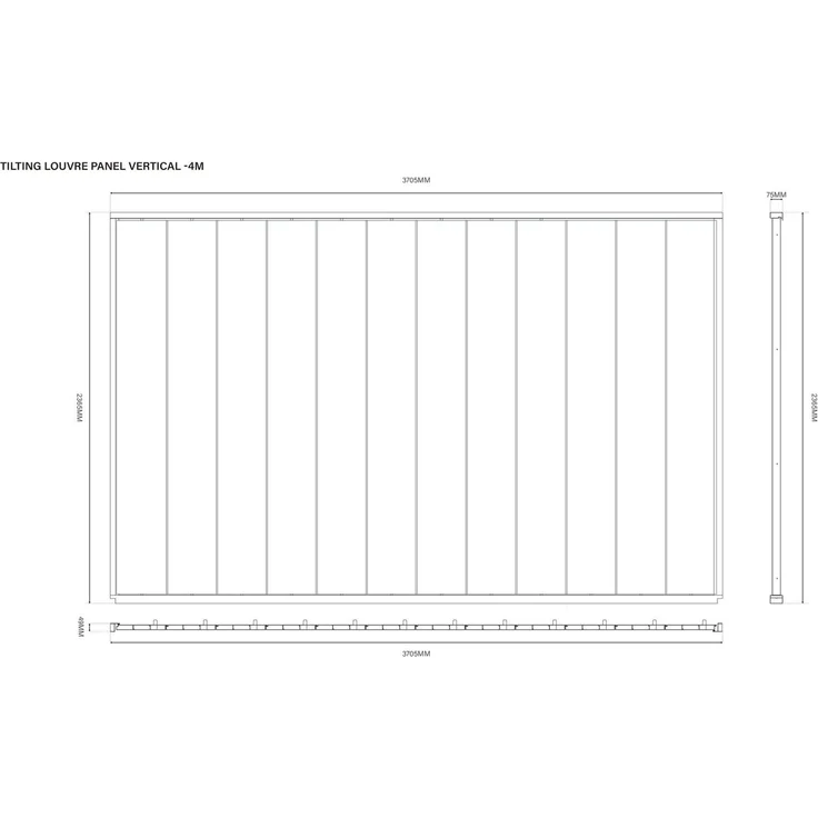 Weide Pergola Sichtschutzwand 4m mit kippbaren Lamellen anthrazit – Bild 8