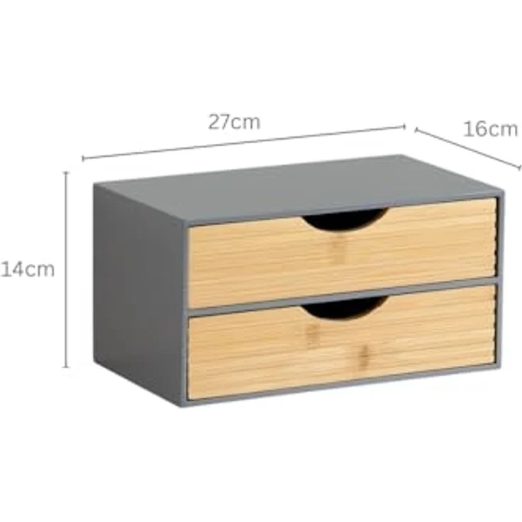 KESPER 58963 Organizer mit 2 Schubladen, grau, FSC / Mini-Kommode – Bild 4