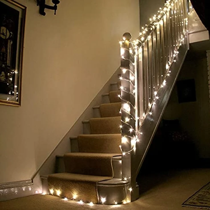 Lights4fun LED-Lichterkette LED Lichterkette 100er warmweiß – Bild 6