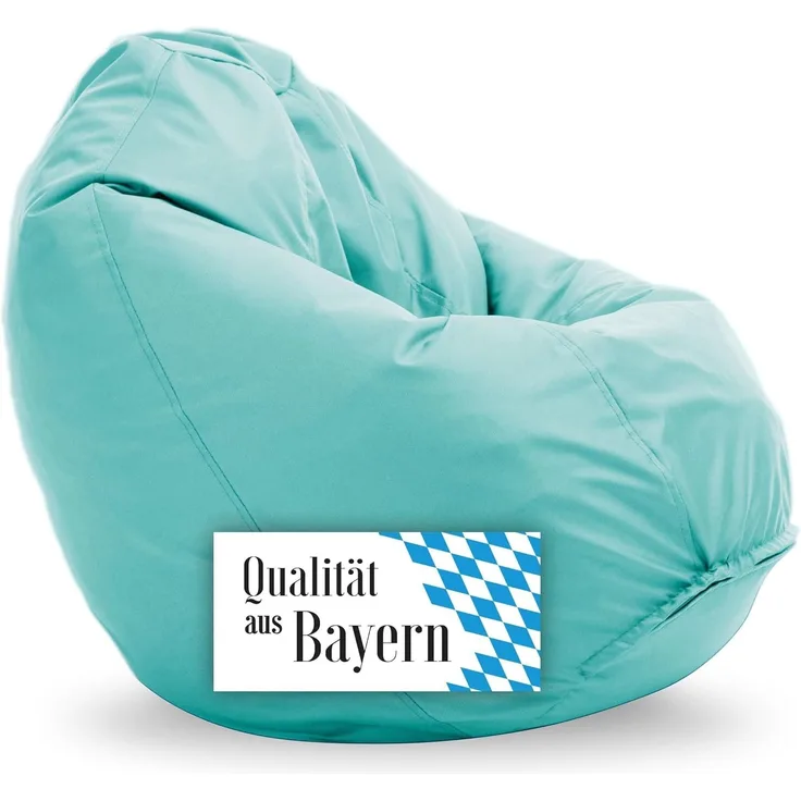Bruni Kinder-Sitzsack Classico S in Minzgrün – Sitzsack mit Innensack für Kinder, Abnehmbarer Bezug, lebensmittelechte EPS-Perlen als Bean-Bag-Füllung, aus Deutschland