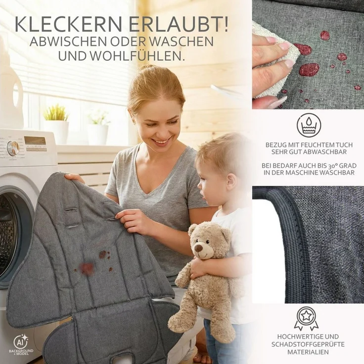 BambiniWelt by Rafael K. Hochstuhlauflage Ersatzbezug Sitzkissen kompatibel mit PEG PEREGO Zero3 + Siesta – Bild 4