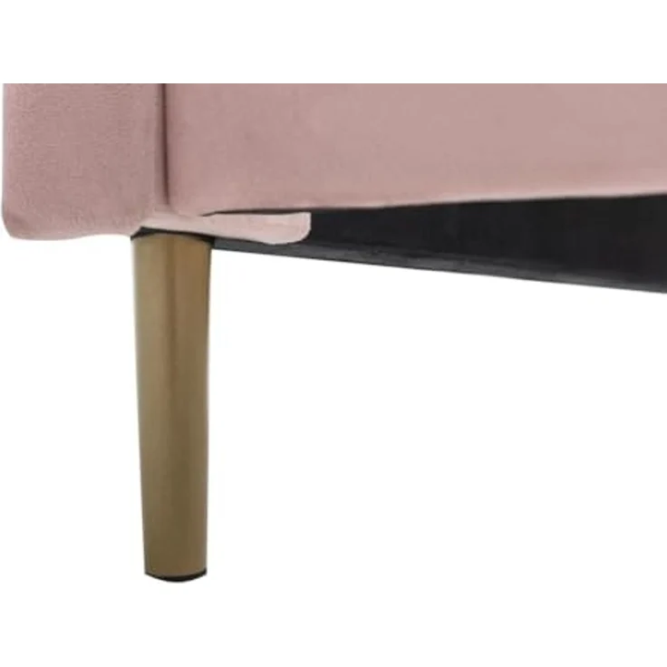 Vente-unique - LIVAYA Bett SamtStoff Puderrosa - B 205 cm x H 140 cm x L 166 cm – Bild 5