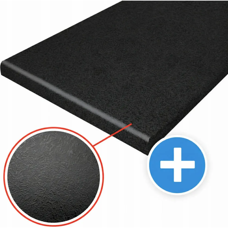Alice Eckküche 200 x 260 cm, Weiß Hochglanz/Weiß, mit 28-mm-Arbeitsplatte Black Rock – Bild 3