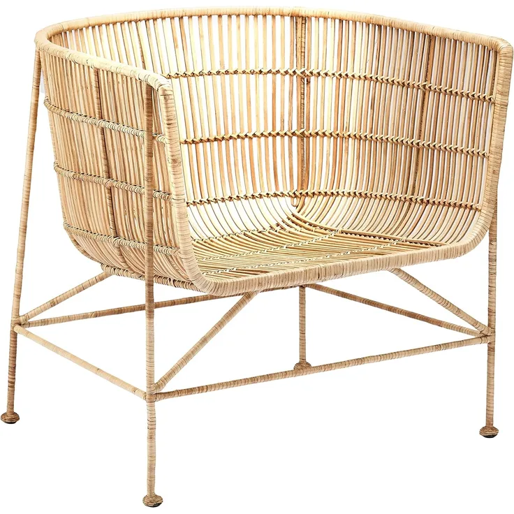 Stuhl Cuun mehrfarbig aus Rattan und Eisen