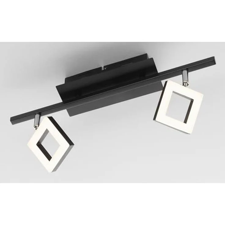 casa NOVA LED Deckenstrahler REAL, 2-flammig, Schwarz, Weiß, Aluminium, Acryl, Dimmfunktion, LED fest integriert, Extra-Warmweiß, B 44 x H 8 x T 18 cm, mit verstellbaren Lampenschirmen – Bild 2