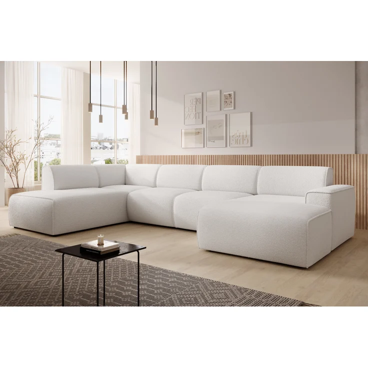 AX LIVING XXL Sofa U Form Didim Weiß 378cm breit, modern & großzügig L