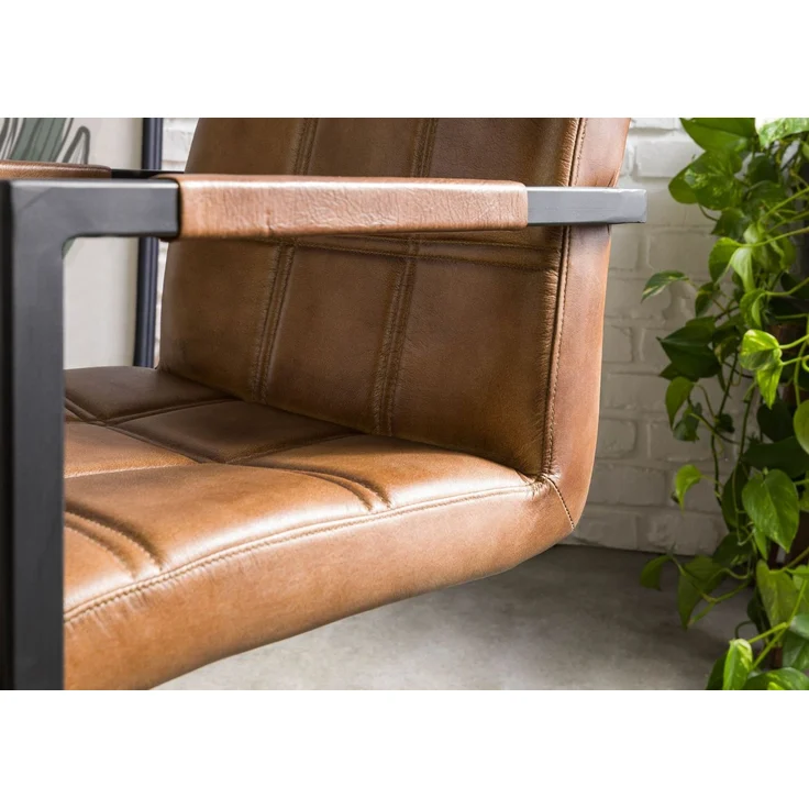 IRON LABEL Stuhl #24 51x62x79 braun Echtleder – Bild 7
